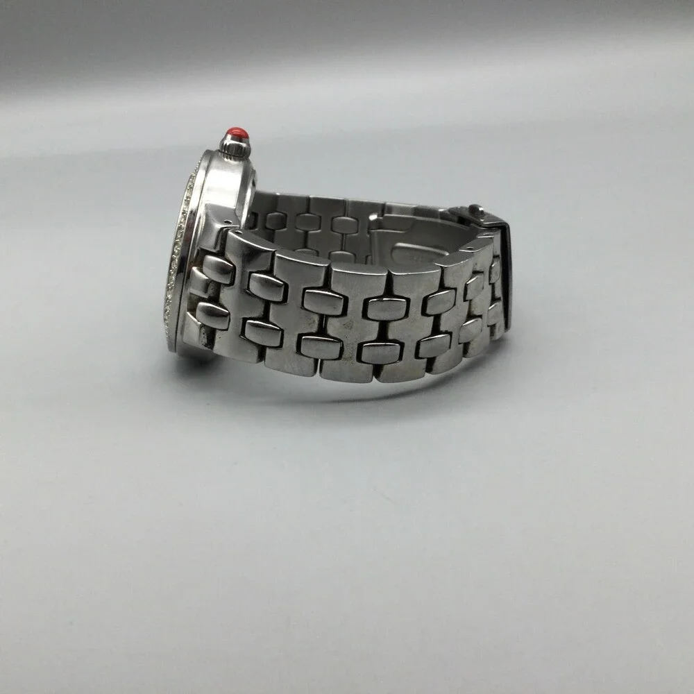 Marc Ecko Womens Watch 40mm Silver Tone Dial Crystal Bezel Date New Battery 7